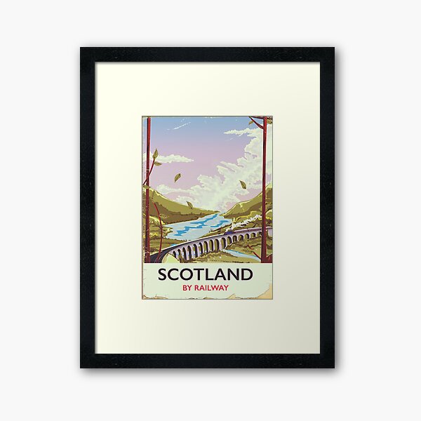 Scotland Vintage locomotive travel poster Framed Art Print