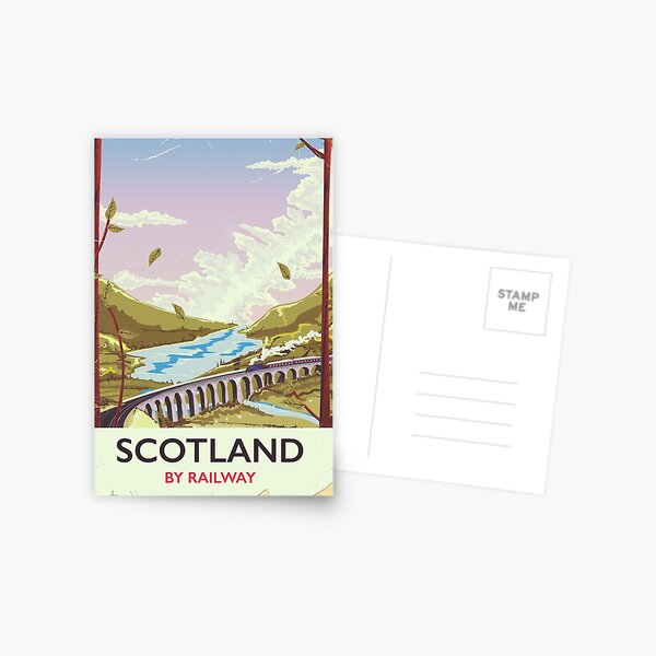 Scotland Vintage locomotive travel poster Postcard
