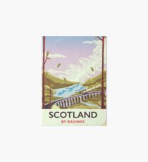 Scotland Vintage locomotive travel poster Art Board