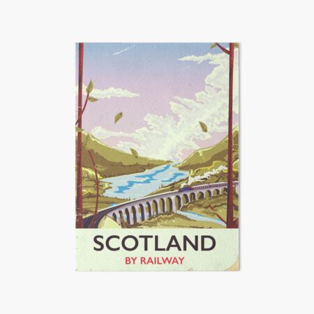 Scotland Vintage locomotive travel poster Art Board Print