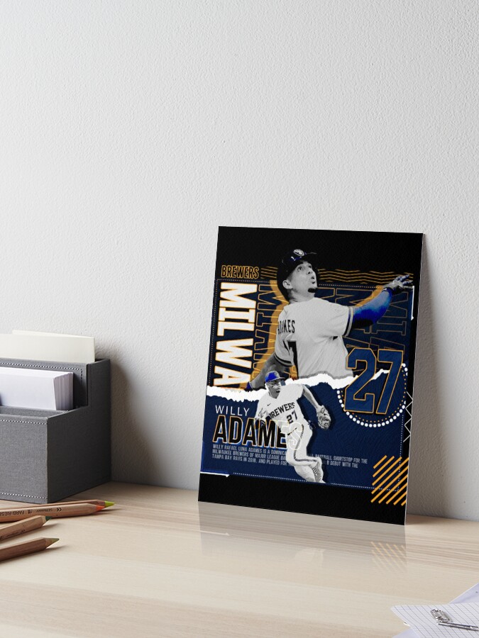 Willy Adames Baseball Paper Poster Brewers 2 - Willy Adames - Sticker