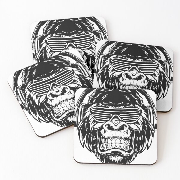 Item preview,  Ferocious gorilla in headphones designed and sold by Rozgani.