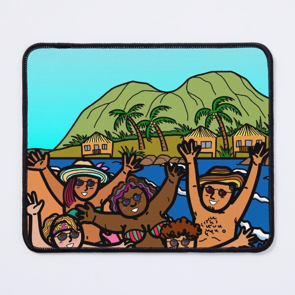 Item preview, Group of diversity people on tropical beach island summer vacation designed and sold by Nalidsa Sukprasert.