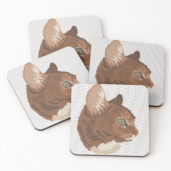 Item preview, Pixel art portrait of an Abyssinian cat designed and sold by ReflectedCrafts.