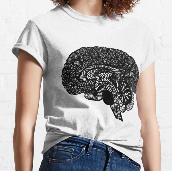 Anatomical Brain - Black Print Classic T-Shirt
