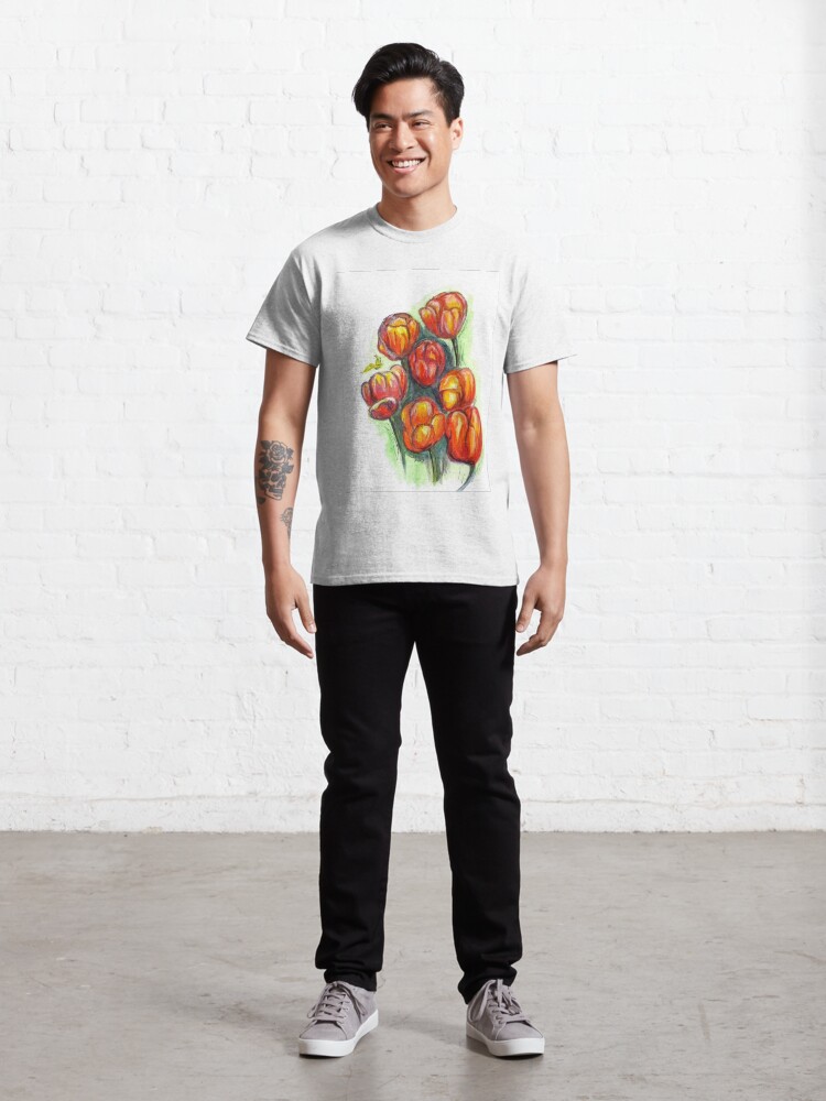 Alternate view of Spring Tulips Digital Enhanced Classic T-Shirt