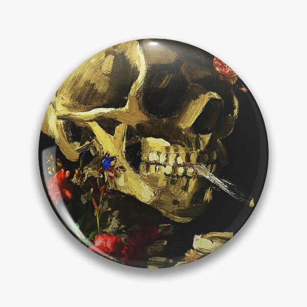 Item preview, Vincent Van Gogh - Skull of a Skeleton with Burning Cigarette and Flowers designed and sold by ind3finite.