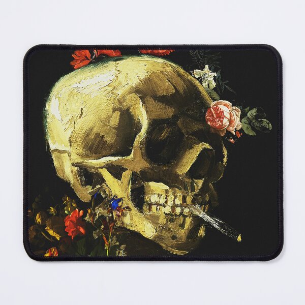 Item preview, Vincent Van Gogh - Skull of a Skeleton with Burning Cigarette and Flowers designed and sold by ind3finite.