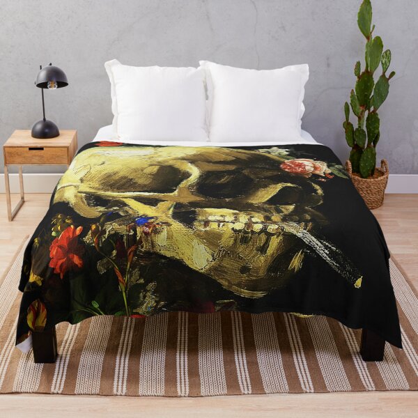 Item preview, Vincent Van Gogh - Skull of a Skeleton with Burning Cigarette and Flowers designed and sold by ind3finite.