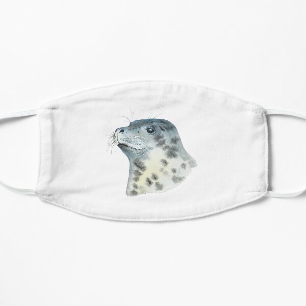 Grey Harp Seal Watercolor Flat Mask