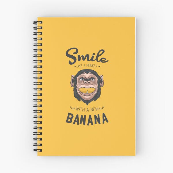 Aperçu de l'œuvre Sourire comme un singe avec une nouvelle banane. Chimpanzé silencieux souriant mignon et drôle. créée et vendue par Gomolach.