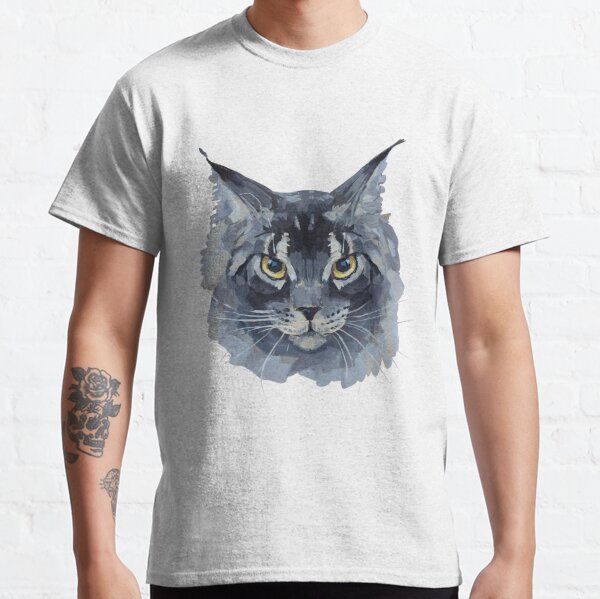 Maine-Waschbär-Katzen-Aquarell Classic T-Shirt