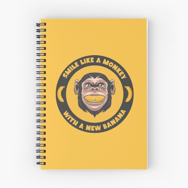 Item preview, Smile Like a Monkey With a New Banana. Cute and Funny Smiling Silent Chimpanzee.  designed and sold by Gomolach.
