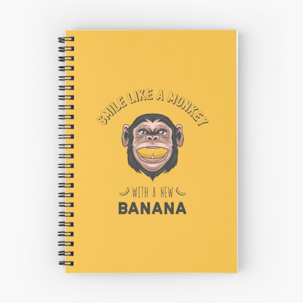 Item preview, Smile Like a Monkey With a New Banana. Cute and Funny Smiling Silent Chimpanzee.  designed and sold by Gomolach.