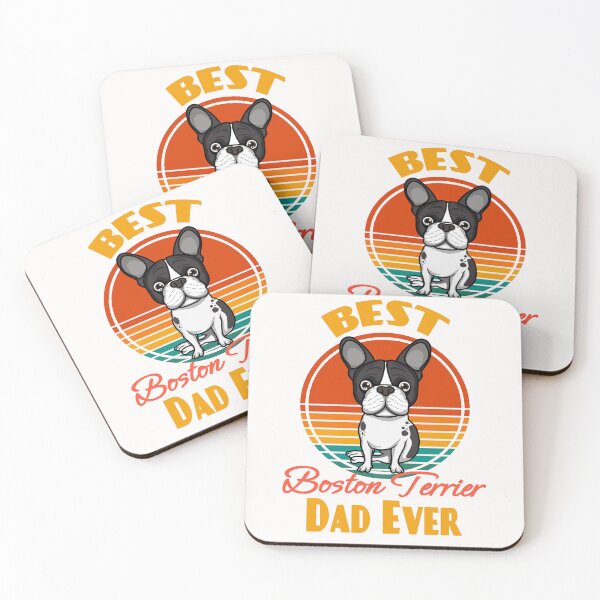 Item preview, Best Boston Terrier Dad Ever Dog puppy Lover Cute Sunser Retro Funny Fathers Day designed and sold by Meteor77.