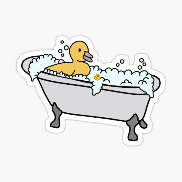 "Duck in a Bubble Bath" Sticker by beckahbrooks Redbubble
