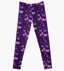 Purple Awareness Ribbon with Butterflies Leggings