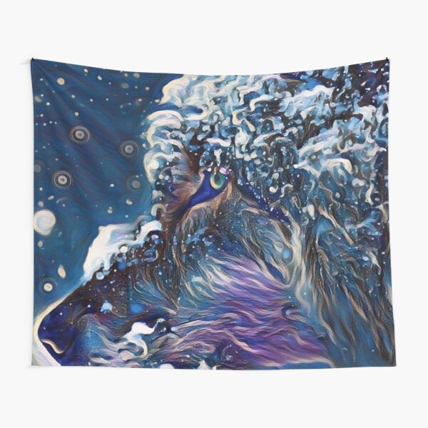 Galaxy Wolf in the Snow Tapestry