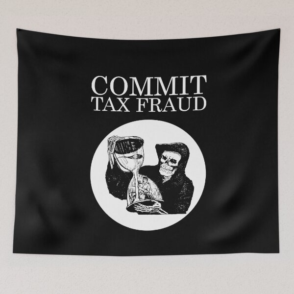 Item preview, Commit Tax Fraud Meme | Vintage Hooded Skeleton designed and sold by SomeDesignThing.