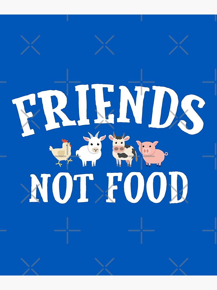 Discover Vegetarian, Vegan - Animals are Friends Not Food Premium Matte Vertical Poster