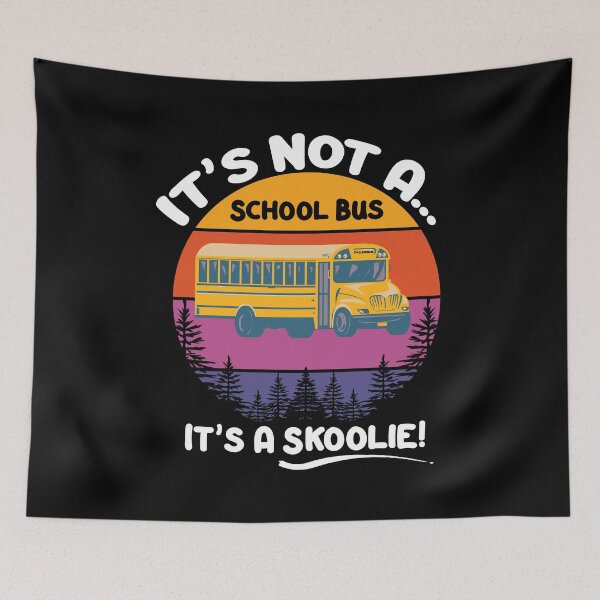 Item preview, Skoolie Scool Bis Conversion - It's not a school bus, it's a skoolie! For dark colors. designed and sold by thewildskoolie.