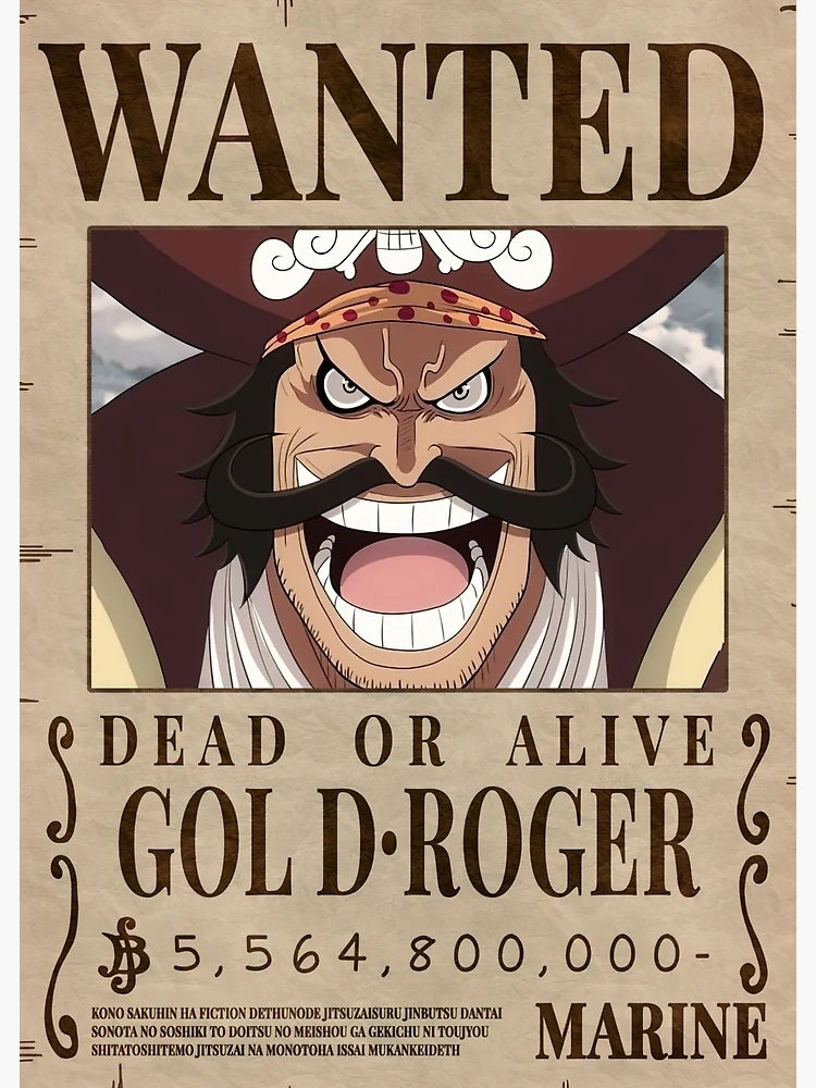 Gol D. Roger One Piece Wanted Poster Pin 