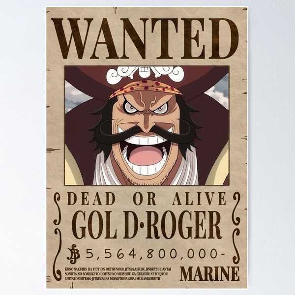 WANTED WHITEBEARD ONE PIECE POSTER 52 X 38 CM