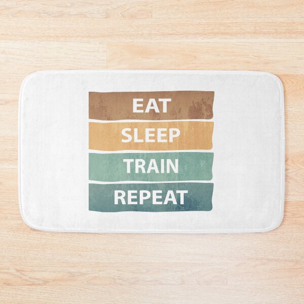 Aperçu de l'œuvre MANGER. DORMIR. FORMER. RÉPÉTER. - MANGER LE SOMMEIL RÉPÉTITION DU TRAIN créée et vendue par MOONINSPIRATION.