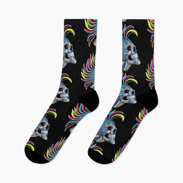 Item preview, Tattooed Robot Skull with Rainbow Mohawk designed and sold by DesignsByDarrin.