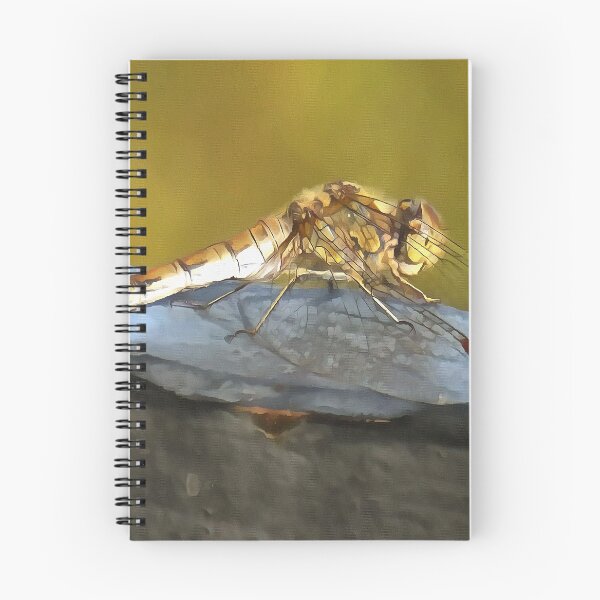 Item preview, Resting Ochre Brown Dragonfly Realistic Painting designed and sold by taiche.