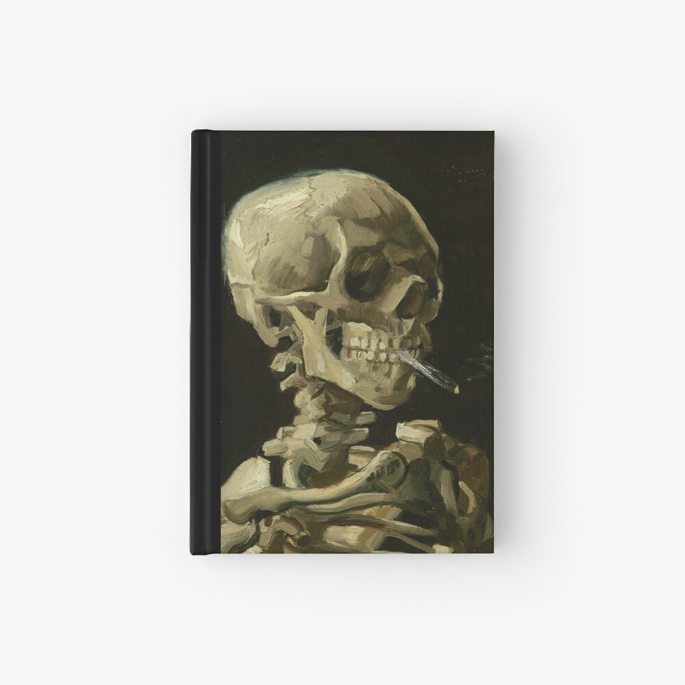 Skull Of A Skeleton With A Burning Cigarette - Vincent Van Gogh Hardcover Journal