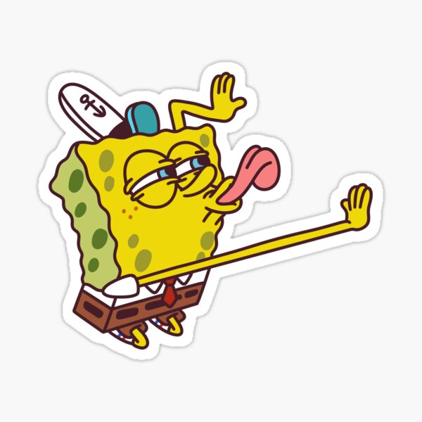 Spongebob Licking Sticker By Vinylpatch Redbubble