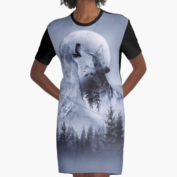 Howl with the Wolf Graphic T-Shirt Dress