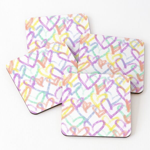 Item preview, Bright overlapped painted hearts designed and sold by chayse-holden.
