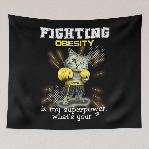Item preview, Funny Cat Fighting Obesity Is My Superpower What's Your designed and sold by Kohend.