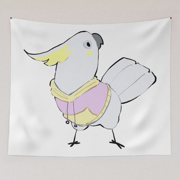 Item preview, Lesser Sulphur-Crested Cockatoo in a Cute Hoodie designed and sold by Alice Cheng.