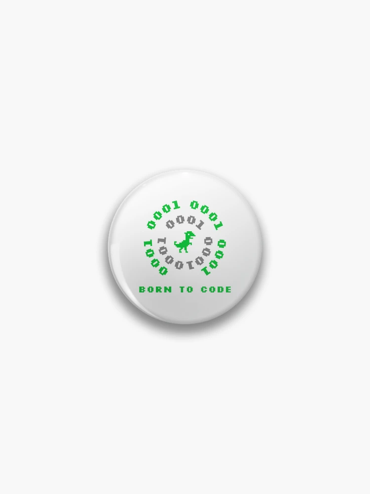 Thumbnail 1 of 3, Pin, Computer Geek Born To Code Binary designed and sold by ComputerGeeksTs.