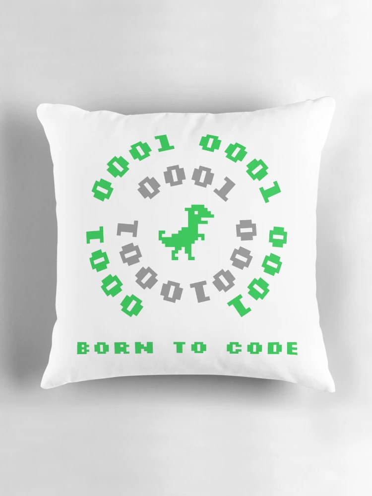 Thumbnail 3 of 4, Pillow, Computer Geek Born To Code Binary designed and sold by ComputerGeeksTs.