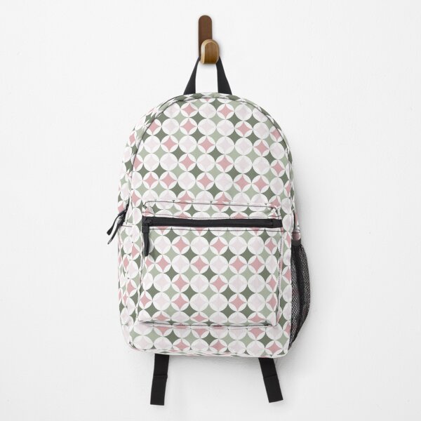 Item preview, Geometrico rombi e cerchi verde bianco rosa designed and sold by Maria Bellomo.