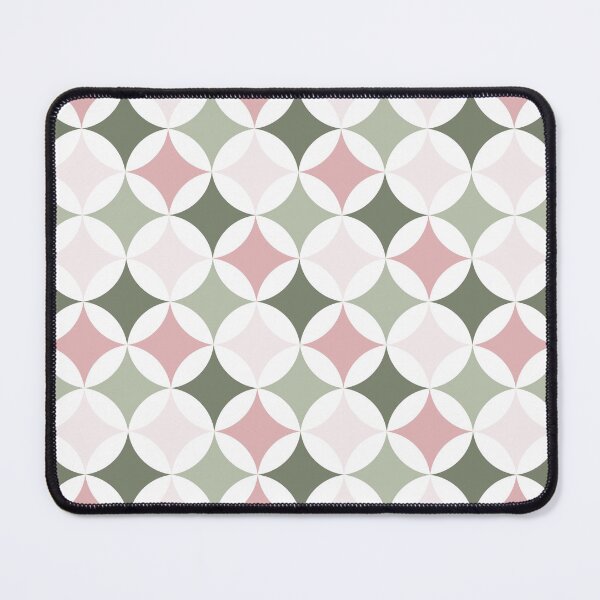 Item preview, Geometrico rombi e cerchi verde bianco rosa designed and sold by Maria Bellomo.