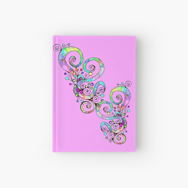 Spiralherzen - handgemaltes Design 1 Notizbuch