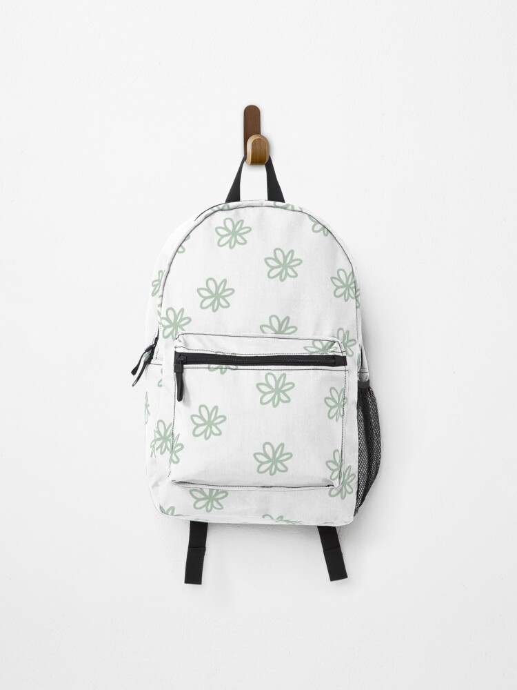 aesthetic sage green flowers Backpack