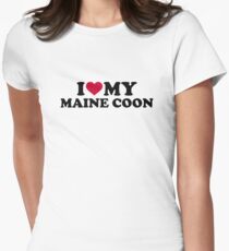 I love my Maine coon cat Women's Fitted T-Shirt