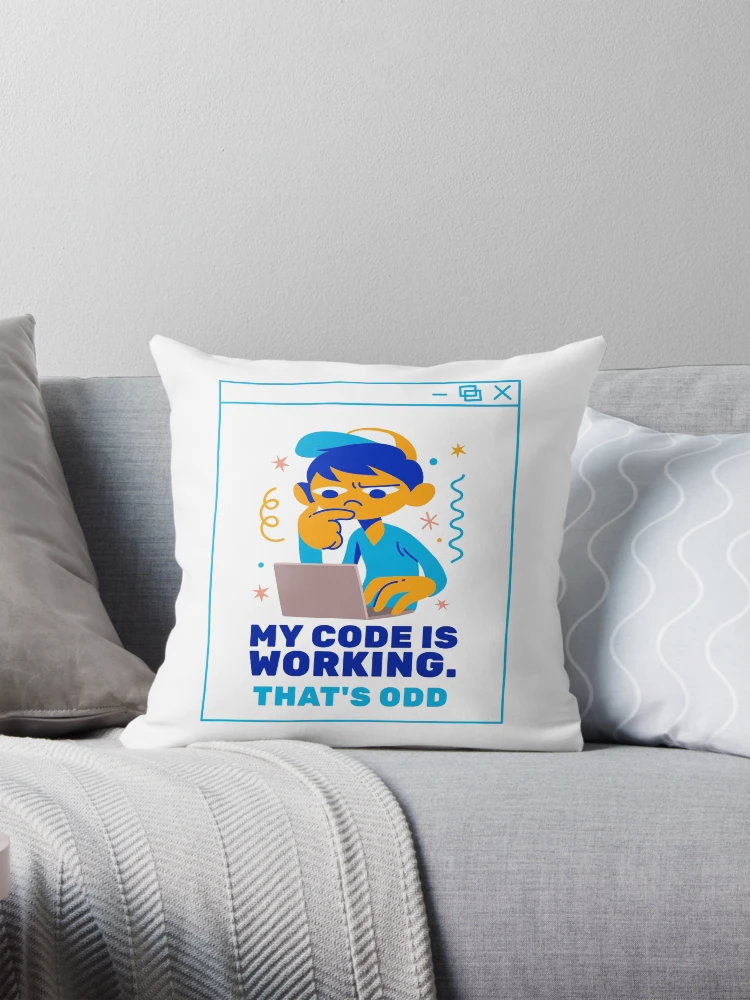 Thumbnail 1 of 4, Pillow, Computer Geek Code Working designed and sold by ComputerGeeksTs.