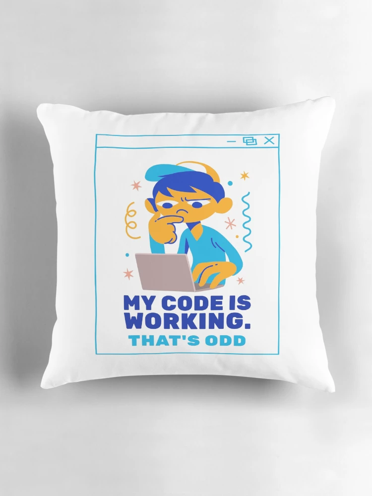 Thumbnail 3 of 4, Pillow, Computer Geek Code Working designed and sold by ComputerGeeksTs.