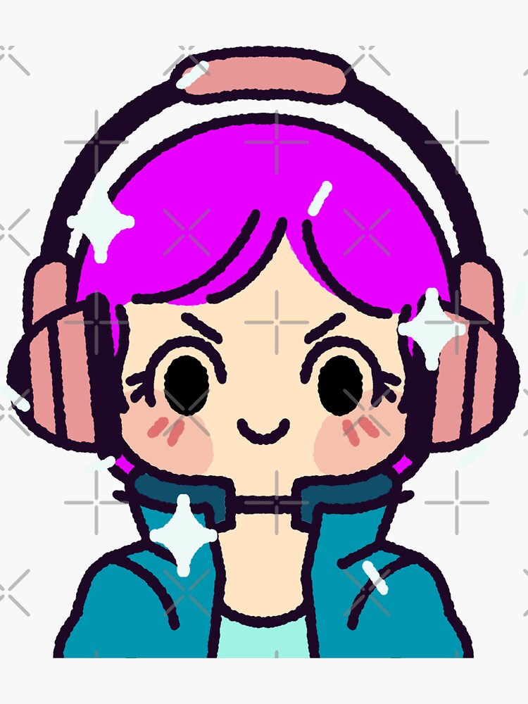 Kawaii Anime Girl Listening to Music · Creative Fabrica