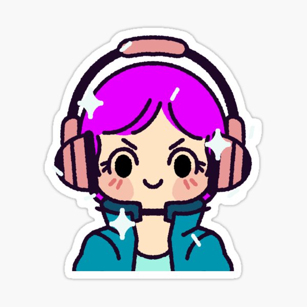 Kawaii Anime Girl Listening to Music · Creative Fabrica