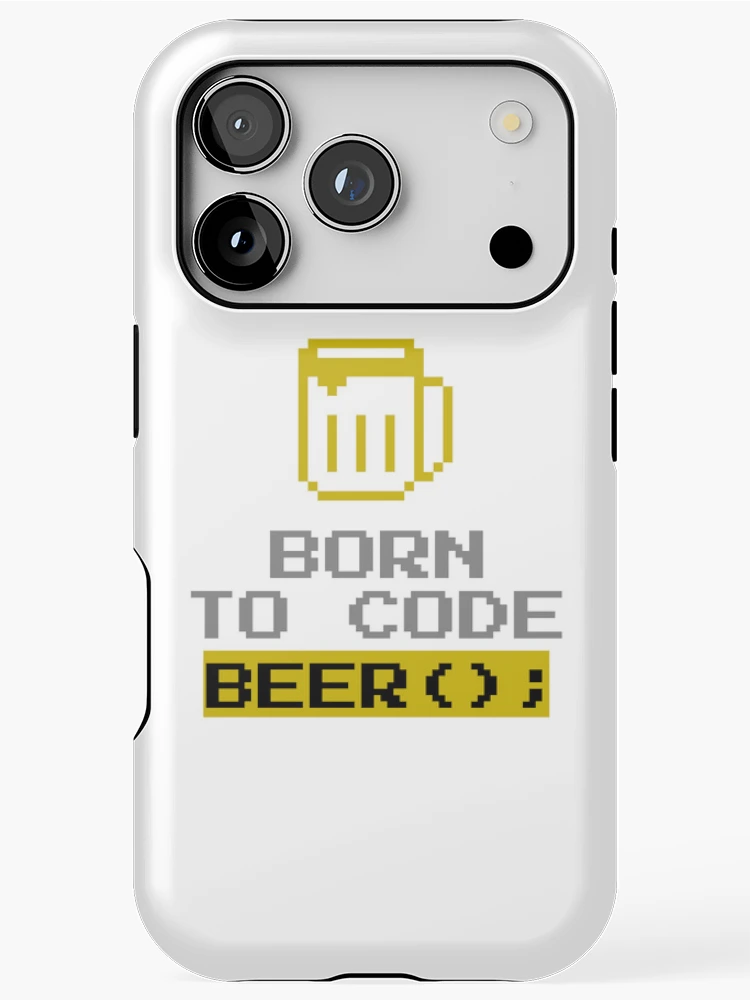 Thumbnail 1 of 4, iPhone Case, Computer Geek Born To Code Beer designed and sold by ComputerGeeksTs.