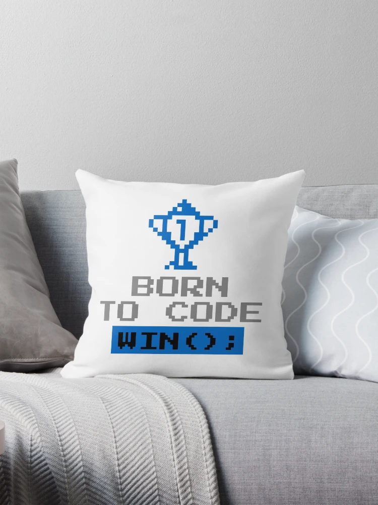 Thumbnail 1 of 4, Pillow, Computer Geek Born To Code Win designed and sold by ComputerGeeksTs.