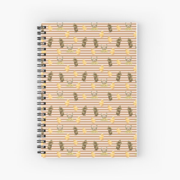 Spring Seamless Pattern Peach Spiral Notebook